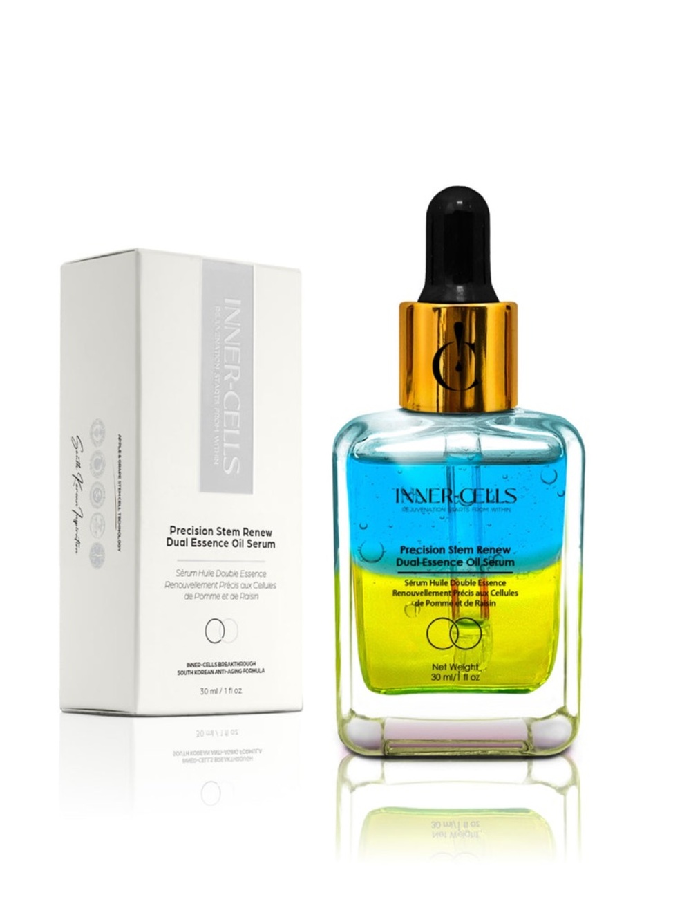 Inner Cells Medical Grade Precision Stem Renew Dual Essence Oil Serum - 1fl oz